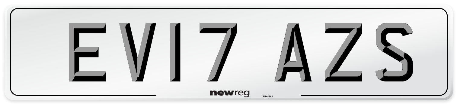 EV17 AZS Number Plate from New Reg